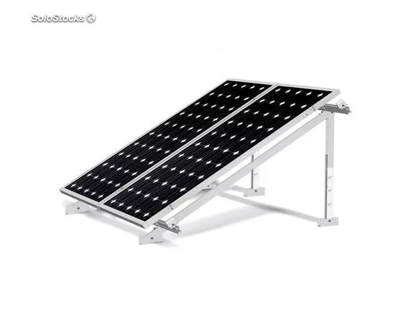Estructura regulable 2 paneles solares (20-35º) suelo 12V