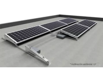 Estructura 1 panel solar inclinada lastrada 10-15º