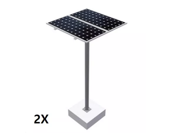 Estructura tipo poste 2 paneles solares