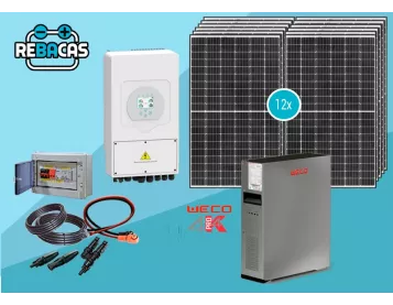 Nuevo Kit Solar Autoconsumo 28 kWh/día 6kw Hibrido Deye Weco