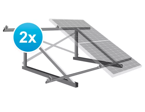 Estructuras para 2 Paneles Solares  30º  Fácil de Instalar|soporte inclinado