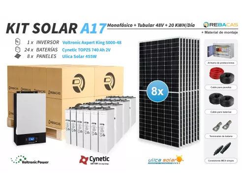 Mejor Kit Solar Vivienda Aislada  18kw |Lavadora Lavavajillas Nevera