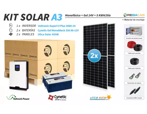Kit Solar Aislada gel 4000w|  material de montaje incluido
