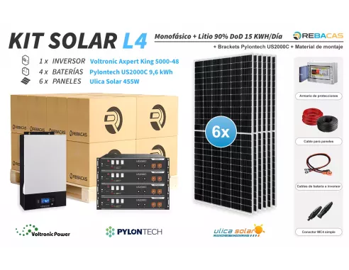 kit solar 15kwh con batería de litio 10kwh | material de montaje incluido