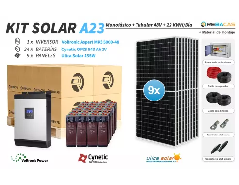 Mejor Kit Solar Vivienda Aislada OPZS 18kw |Lavadora Lavavajillas Nevera